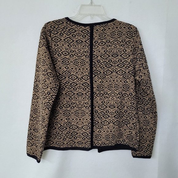 Colour Works Sweater Womens M Snap Closure Long Sleeve Diamond‎ Print Cardigan - Picture 9 of 12